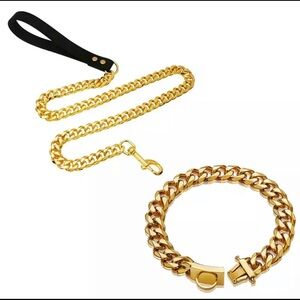 Gold Chain and Leash Set 22”